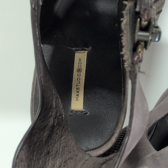 Max Studio Leather Ankle Heels Size 9.5 - Picture 10 of 11
